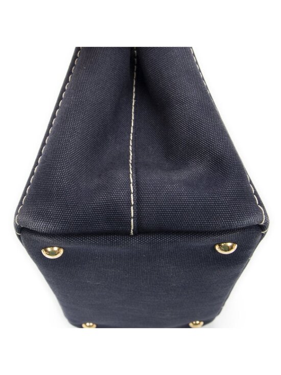 Prada Canvas Canapa Hawaii Small Tote Navy Multicolor  Prada Canapa Small Tote Navy Canvas